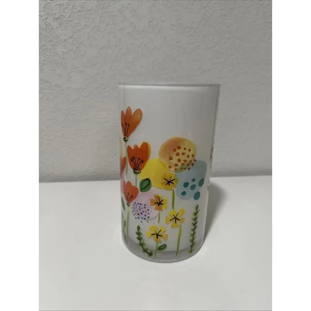 ProFliwers White Round Thick Class Floral Vase 8” Tall Good Condition Home Decor
